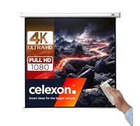 celexon Pantalla motorizada para HomeCinema y presentaciones- proyector Pantalla de Pared o de Techo eléctrica Motor Economy - 160 x 160 cm - 89" - 1:1