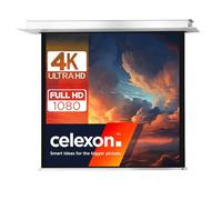 celexon Pantalla para Escuela, proyección, presentación y Cine en casa empotrable motorizada Profesional Plus hasta 4K - 220 x 220 cm - 1:1