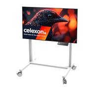 celexon Soporte de Ruedas para Pantalla Pro Adjust-42100MW - Adecuado para 42" - 100" - Capacidad de Carga hasta 120kg - Dimensiones: 107,8 x 81 x 142-207cm - Blanco