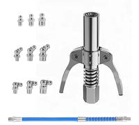 CELFER Pistola de Engrase Boquilla Engrasadora con Manguera 30.5CM Flexible, Engrasadora Manual, engrasadora neumática, Bomba de Engras 1/8" NPT 10000 PSI para Todo Tipo