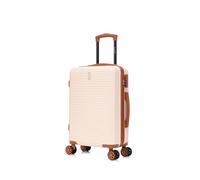 CELIMS - Maleta de Cabina de Viaje Aprobada por 100+ Aerolíneas | Ligera y Rígida | Maleta Cabina 55x40x20 | Maleta Infantil | Equipaje de Mano | Maleta de Viaje ABS con 4 Ruedas | Crema