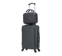 CELIMS - Maleta de Cabina de Viaje con Neceser Neceser 30cm Aprobada por 100+ Aerolíneas | Ligera y Rígida | Pequeña Maleta Cabina 55x40x20 | Maleta Infantil | Negro