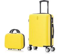 CELIMS - Maleta de Cabina de Viaje con Neceser Neceser 30cm Aprobada por 100+ Aerolíneas | Ligera y Rígida | Pequeña Maleta Cabina 55x40x20 | Maleta Infantil | Amarillo