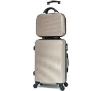 CELIMS - Maleta de Cabina de Viaje con Neceser Neceser 30cm Aprobada por 100+ Aerolíneas | Ligera y Rígida | Pequeña Maleta Cabina 55x40x20 | Maleta Infantil | Champán