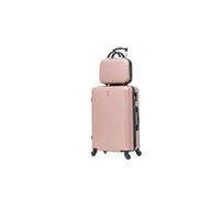 CELIMS - Maleta Grande de Viaje con Neceser Neceser 30cm Rígida con 4 Ruedas Ligera Facturación 23kg 75cm | Cerradura Integrada | Maleta Grande con 4 Ruedas 75cm | Oro Rosa