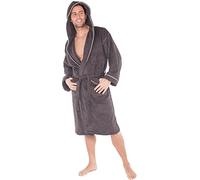 CelinaTex - Albornoz de mujer con capucha y ribete, de algodón, bata de rizo para hombre, tallas S - XXL Antracita con ribete para hombre y mujer XL