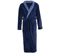 CelinaTex Albornoz Mujer Hombre con Cuello Bata Coral de Forro Polar Suave, Muy Suave y Agradable, Nevada 2 Colores, Microfibra, Blau mit Mittel Blau, pequeño