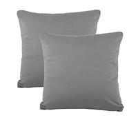CelinaTex BeBasic Funda de cojín Juego de 2 Unidades Cierre de Cremallera Microfibra 80 x 80 cm Gris Oscuro