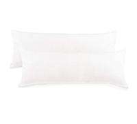 CelinaTex BeNature Funda de cojín Juego de 2 Unidades Cierre de Cremallera algodón 40 x 200 cm Blanco