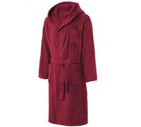 CelinaTex Borkum Albornoz Capucha Uni Largo Bolsillos de Parche Bolsillo de Pecho Caballeros 100% Algodón S Burdeos
