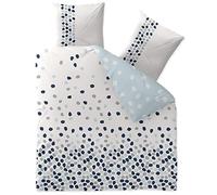 CelinaTex Fashion Iris Ropa de Cama Reversible Algodón Circulitos Blanco Azul Gris 200 x 200 cm
