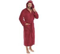 CelinaTex Florida Bademantel mit Kapuze S bordeaux Coral Fleece Damen Saunamantel Herren Morgenmantel Hausmantel