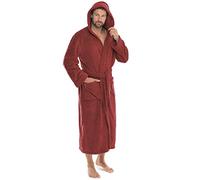 CelinaTex Florida Bademantel mit Kapuze S chili rot Coral Fleece Damen Saunamantel Herren Morgenmantel Hausmantel