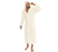 CelinaTex Florida Bademantel mit Kapuze S creme weiß Coral Fleece Damen Saunamantel Herren Morgenmantel Hausmantel