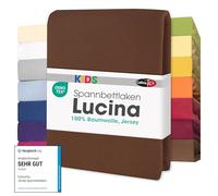 CelinaTex Lucina bebés niños sábanas Ajustables Camas para bebé Camas para niños algodón 60x120-70x140 cm marrón Chocolate