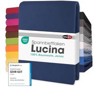 CelinaTex Lucina Sábanas Ajustables algodón 140x200-160x200 cm Azul Oscuro