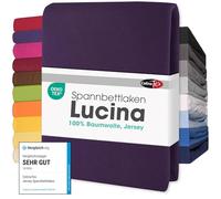 CelinaTex Lucina Sábanas Ajustables algodón 2er-Set 90x200-100x200 cm Morado