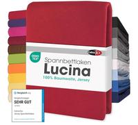 CelinaTex Lucina Sábanas Ajustables algodón 2er-Set 90x200-100x200 cm Rojo rubí