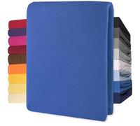 CelinaTex Lucina Sábanas Ajustables Revestimiento para Cama Boxspring algodón 140x200-160x200 cm Azul Real