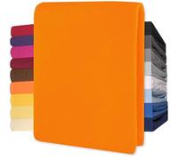 CelinaTex Lucina Sábanas Ajustables Revestimiento para Cama Boxspring algodón 140x200-160x200 cm Naranja