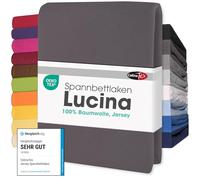 CelinaTex Lucina Sábanas Ajustables Revestimiento para Cama Boxspring algodón 180x200-200x200 cm Antracita