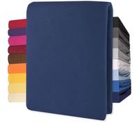 CelinaTex Lucina Sábanas Ajustables Revestimiento para Cama Boxspring algodón 180x200-200x200 cm Azul Oscuro