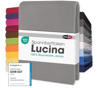 CelinaTex Lucina Sábanas Ajustables Revestimiento para Cama Boxspring algodón 180x200-200x200 cm Gris Oscuro