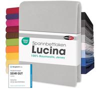 CelinaTex Lucina Sábanas Ajustables Revestimiento para Cama Boxspring algodón 200x200-200x220 cm Gris Plateado