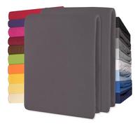 CelinaTex Lucina Sábanas Ajustables Revestimiento para Cama Boxspring algodón 2er-Set 90x200-100x200 cm Antracita