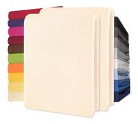CelinaTex Lucina Sábanas Ajustables Revestimiento para Cama Boxspring algodón 2er-Set 90x200-100x200 cm Natural Beis