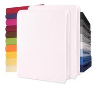 CelinaTex Lucina Sábanas Ajustables Revestimiento para Cama Boxspring algodón 2er-Set 90x200-100x200 cm Blanco Nieve