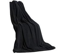 CelinaTex Manta mullida y cálida de Forro Polar de Coral, Manta Suave de Microfibra, Manta de Microfibra con certificación Öko-Tex, Microfibra, Negro, 150 x 200 cm