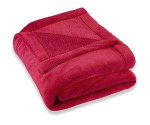 Celinatex Montreal Manta con Forro Polar de Microfibra, poliéster, Rojo, 220 X 240