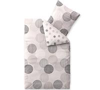 CelinaTex Touchme Filia Ropa de Cama Reversible Algodón Circulitos Blanco Gris Antracita 135 x 200 cm