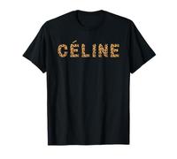 Céline Leopard Hello My Name Is Name Tag Nombre Nombre Nombre Camiseta