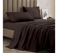 Celine, Mejor, más Suave, coziest Cama Sábanas Ever. 1800 Hilos Egipcio Calidad Arrugas 4 Piezas Juego de sábanas con Bolsillos Profundos, California King, Chocolate, Color marrón