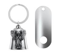 Celiodd Campana Moto Amuleto Plata Guardian Bell 2.2 X 3.7 Cm Campana Guardiana Moto Bell,Material de Aleación,Amuleto de Protección y Buena Suerte para Motos,con 1 Espaciador,1 Llavero