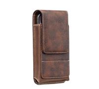 Cell Phone Belt Holder - with Card Pocket Magnetic Leather Vertical