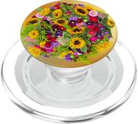 Cell Phone Button Pop out Holder for Hand Yellow Sunflowers PopSockets PopGrip para MagSafe