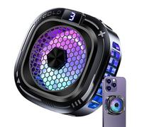 Cell Phone Cooler - 10W Magnetic Heatsink | 3-Level Smartphone Cooling Fan with RGB Light | For Game Live Streaming Video Filming, Quiet, Direct Plug USB, 2.44x2.44 Inch, ABS/PCB