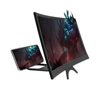 Cell Phone Display Amplifier - 12-Inch Curved Foldable Projector, Portable Enlarged Screen for Seniors, Video Streaming, Movie Night, Home Relaxation, Travel Accessory, Break Time and Party Fun