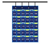 Cell Phone Holder Classroom - Numbered Sundries Pocket Chart Closet Organizer with Hooks - School numbered pockets for effortless phone oStorage Supplies for Smartphones Calculators Cards Organization