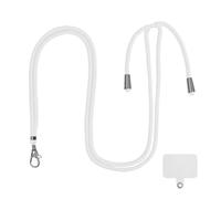 Cell Phone Lanyard Crossbody Adjustable Neck Strap for Around The Hand with Clear Tether Tab for Most Full Coverage Phones Case(White)