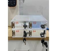 Cell Phone Locker 4 Slots Acrylic Cell Phone Storage Locker - Wall-Mounted Organizer Box with Independent Keys & Locks for Students/Employees