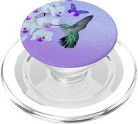Cell Phone Pop Up Holder Hummingbird Flower Butterfly Purple PopSockets PopGrip para MagSafe