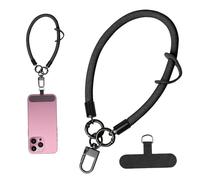 Cell Phone Strap - Anti-Loss Smartphone Hand Wristlet With Tether Tabs - Phone Lanyard Wrist Strap For Women Men Adults Teens Family Friends, Negro , riferimento alla descrizione