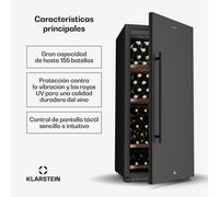 CellarMax vinoteca | 155 Botellas | Compresor | Eficiencia energética E Klarstein