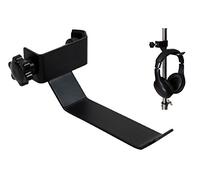 cellcase negro pandereta de auriculares soporte percha Clip soporte para soporte de micrófono/musical