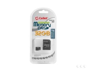 Cellet Verykool i305 - Tarjeta micro SDHC de 32 GB, formato personalizado para grabación digital de alta velocidad, sin pérdidas, incluye adaptador SD estándar.
