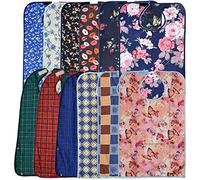 Celley Paquete de 12 baberos para adultos con recogedor de migas, protectores de ropa impermeables y reutilizables para ancianos, personas mayores y discapacitados